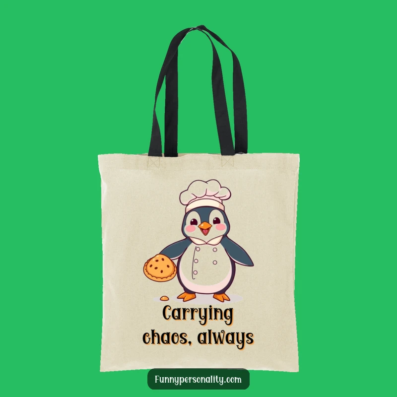 Funny Penguin Chef Tote Bag: Carry Your Groceries with Hilarious Flair