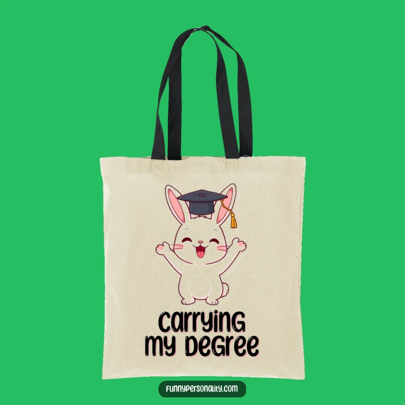 Funny Rabbit Tote Bag - Graduation Design, Stylish and Hilarious