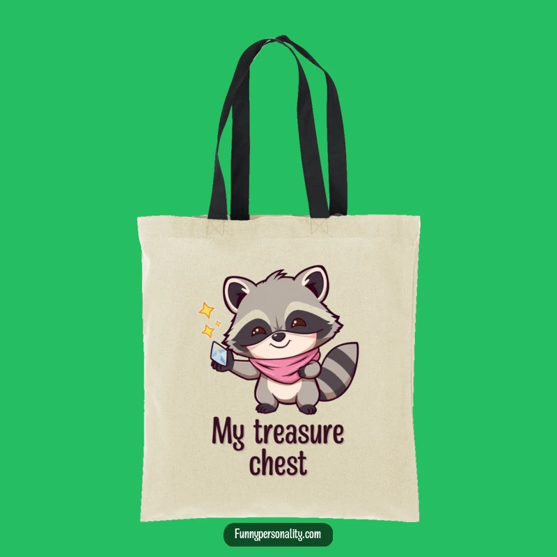 Funny Raccoon Mask Tote Bag - Joyful Treasure Carrier for Scavengers