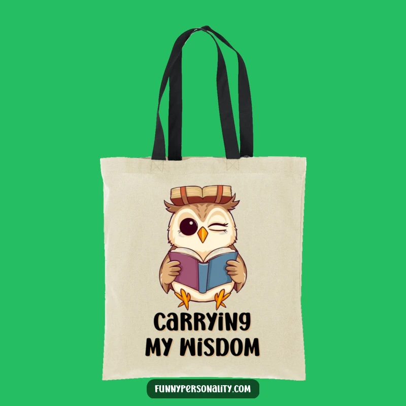 Funny Winking Owl Book Tote Bag: Carry Your Laughs & Literature