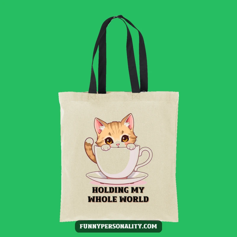 Funny Cat Tote Bag: Tea Curiosity, Everyday Charm, Perfect Funny Gift