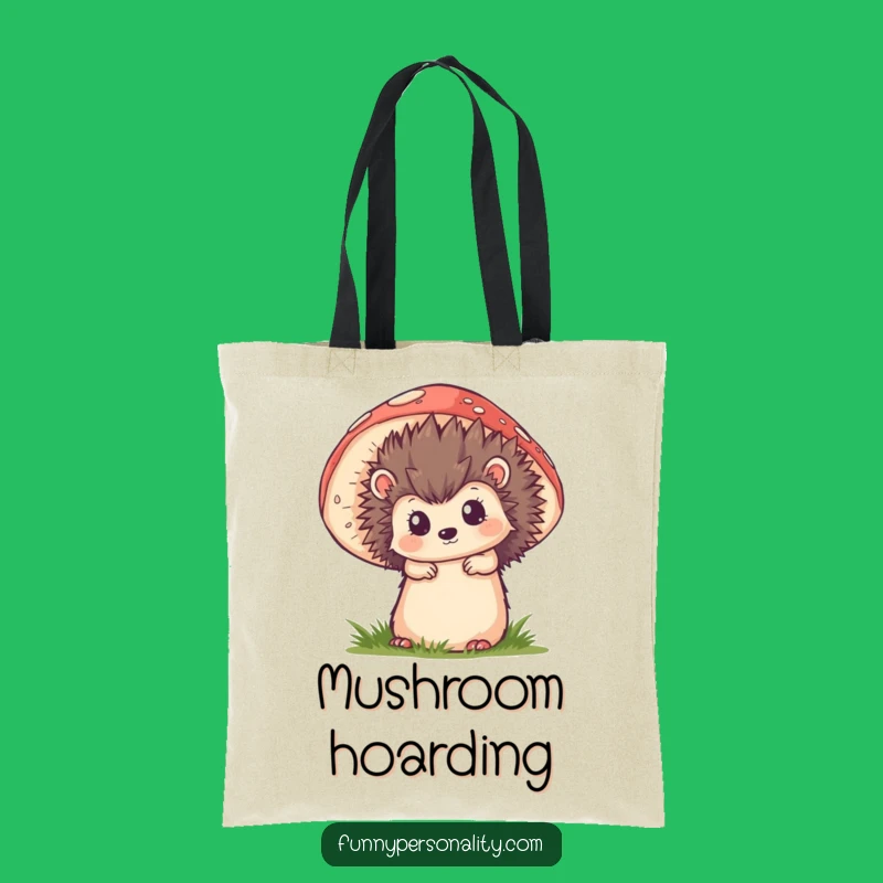 Funny Hedgehog Mushroom Tote Bag - Carry Your Essentials with Woodland Charm