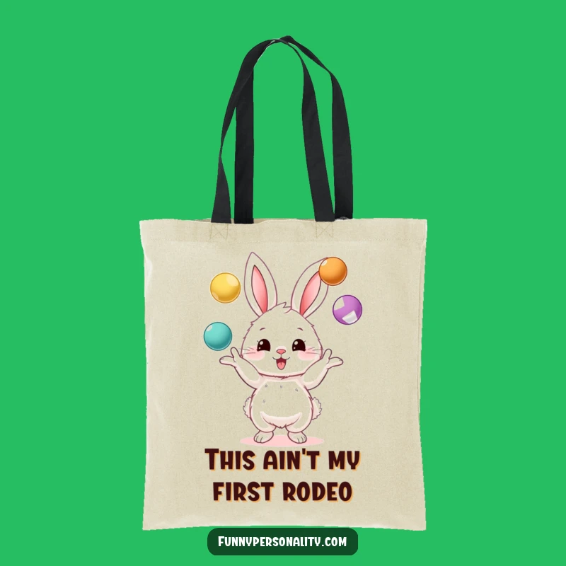 Funny Bunny Juggling Tote Bag - Durable Cartoon Character Accessory, Ideal Gift