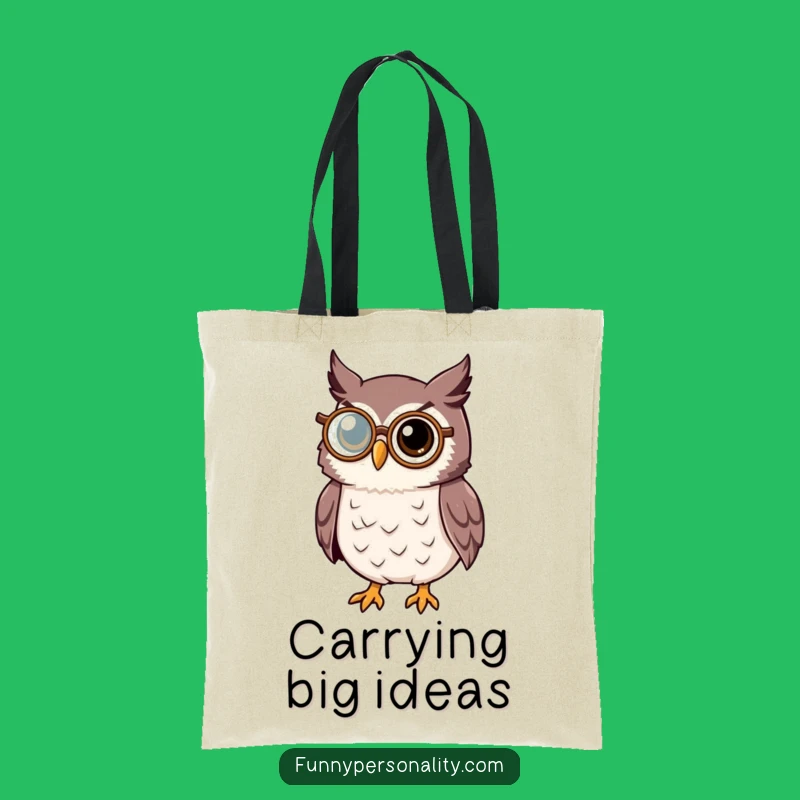 Wise Owl Monocle Tote Bag: Carry Knowledge, Perfect Gift for Learners